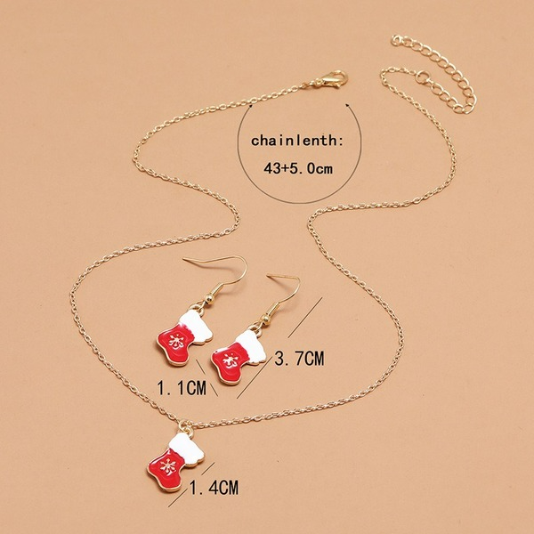 Wholesale cartoon oil dripping red boots Christmas Gift Earrings Necklace JDC-NE-KQ015 NECKLACE JoyasDeChina Wholesale Jewelry JoyasDeChina Joyas De China