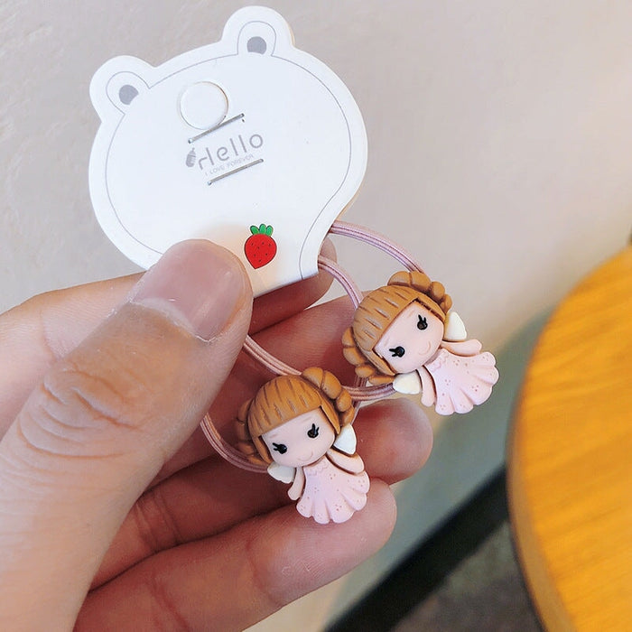 Wholesale cartoon rubber band children hair scrunchies MOQ≥5 JDC-HS-Shij009 Hair Scrunchies 世景 PINK Wholesale Jewelry JoyasDeChina Joyas De China