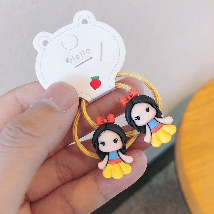 Wholesale cartoon rubber band children hair scrunchies MOQ≥5 JDC-HS-Shij009 Hair Scrunchies 世景 WHITE Wholesale Jewelry JoyasDeChina Joyas De China