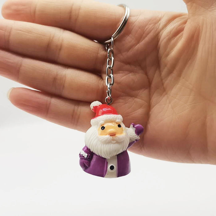 Wholesale cartoon Santa Claus Christmas resin keychain JDC-KC-YY141 Keychains 围颂 purple Wholesale Jewelry JoyasDeChina Joyas De China