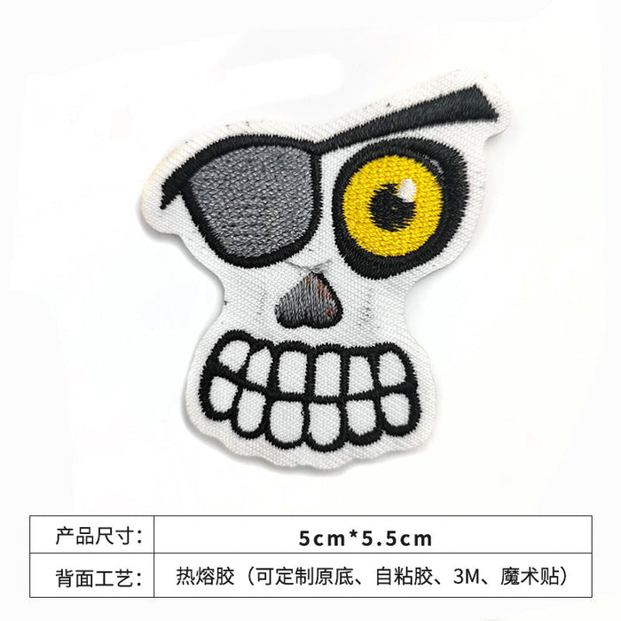 Wholesale cartoon skull cloth sticker felt cloth embroidery JDC-ER-XF005 Embroidery JoyasDeChina Skull 1 Wholesale Jewelry JoyasDeChina Joyas De China
