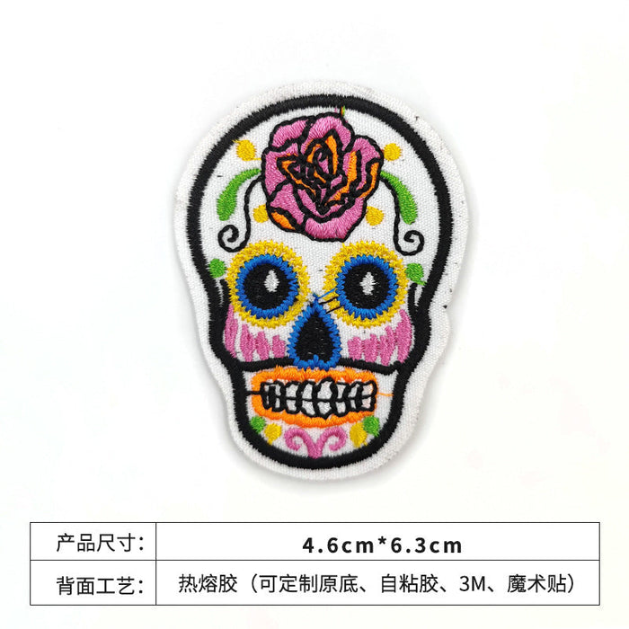 Wholesale cartoon skull cloth sticker felt cloth embroidery JDC-ER-XF005 Embroidery JoyasDeChina Skull 2 Wholesale Jewelry JoyasDeChina Joyas De China