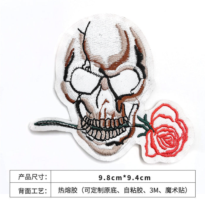 Wholesale cartoon skull cloth sticker felt cloth embroidery JDC-ER-XF005 Embroidery JoyasDeChina Skull 3 Wholesale Jewelry JoyasDeChina Joyas De China