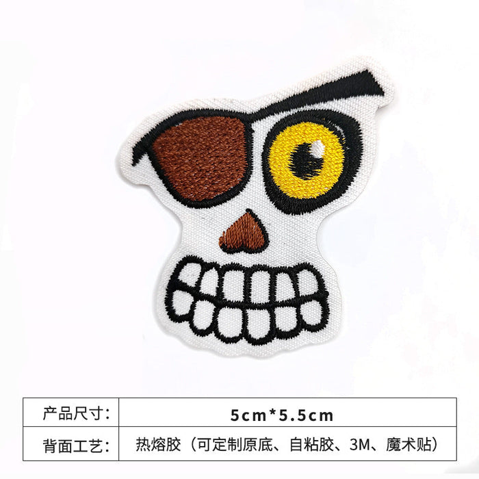 Wholesale cartoon skull cloth sticker felt cloth embroidery JDC-ER-XF005 Embroidery JoyasDeChina Skull Wholesale Jewelry JoyasDeChina Joyas De China