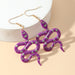 Wholesale Cartoon Snake Purple Metal Earrings JDC-ES-NZ057 Earrings 奈珠 EZ3996zise Wholesale Jewelry JoyasDeChina Joyas De China