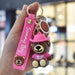 Wholesale cartoon soft rubber metal bear keychains JDC-KC-WS034 Keychains 围颂 pink Wholesale Jewelry JoyasDeChina Joyas De China