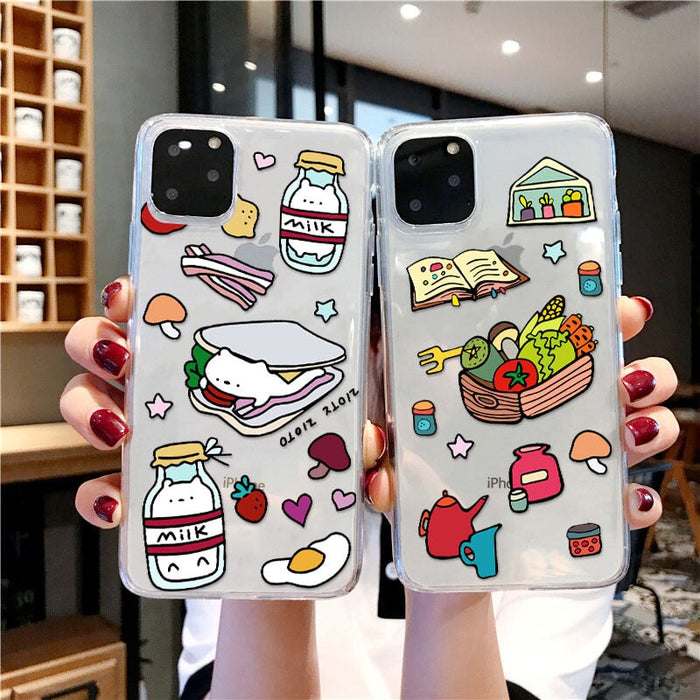 Wholesale cartoon sticker mobile phone case for iphone12promax transparent protective case JDC-PC-KEX010 Phone Cases 科讯 Wholesale Jewelry JoyasDeChina Joyas De China