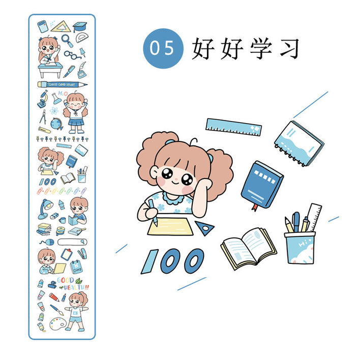 Wholesale cartoon strip stationery sticker JDC-ST-GSWL007 Sticker JoyasDeChina 05 study hard Wholesale Jewelry JoyasDeChina Joyas De China