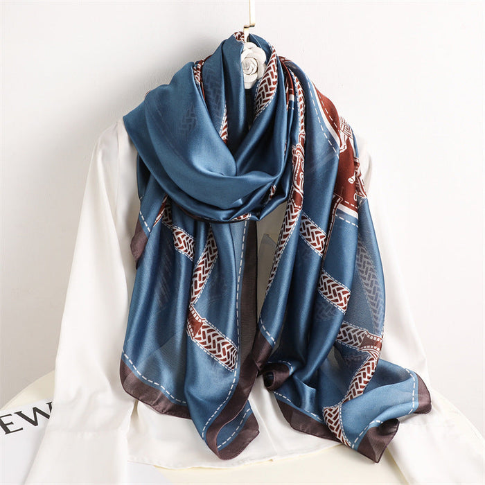 Wholesale cash new Satin scarves JDC-SF-SL087 scarf JoyasDeChina E096 blue Above 175cm Wholesale Jewelry JoyasDeChina Joyas De China