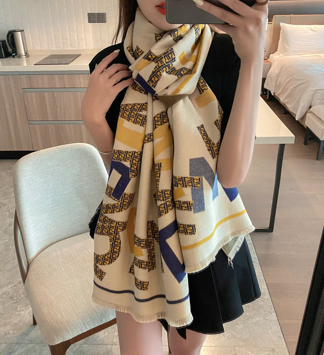 Wholesale cashmere thick scarf in autumn and winter JDC-SF-SL031 scarf JoyasDeChina Off white 180 Wholesale Jewelry JoyasDeChina Joyas De China