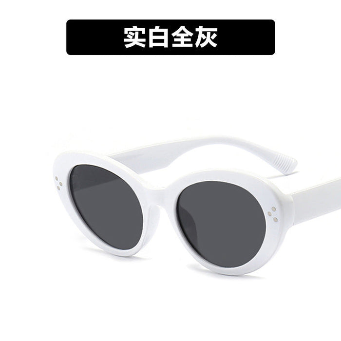 Wholesale cat eye resin lens Sunglasses JDC-SG-GSKD033 Sunglasses JoyasDeChina Solid white all ash As shown Wholesale Jewelry JoyasDeChina Joyas De China
