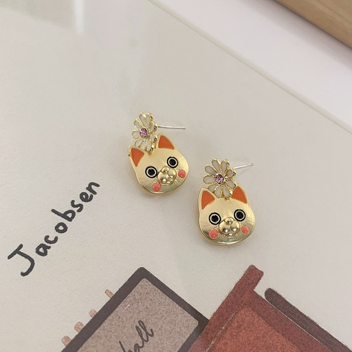 Wholesale cat flower earrings JDC-ES-W347 Earrings JoyasDeChina Wholesale Jewelry JoyasDeChina Joyas De China