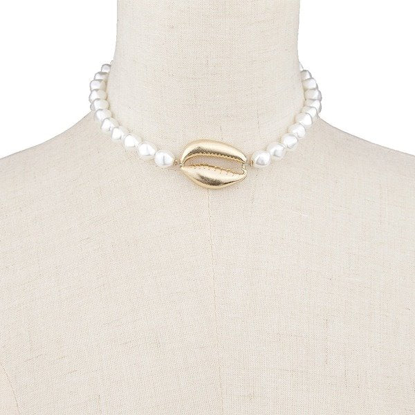 Wholesale celebrity style baroque alloy shell pearls Necklaces MOQ≥2 JDC-NE-Aof009 Necklaces 傲凡 Wholesale Jewelry JoyasDeChina Joyas De China
