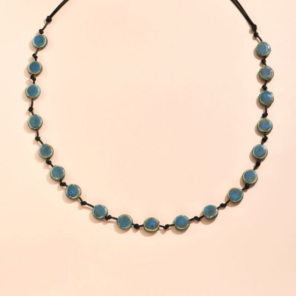 Wholesale ceramic long necklace JDC-NE-MiMeng003 NECKLACE 米萌 blue Wholesale Jewelry JoyasDeChina Joyas De China