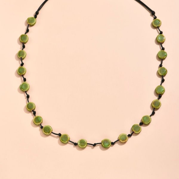 Wholesale ceramic long necklace JDC-NE-MiMeng003 NECKLACE 米萌 green Wholesale Jewelry JoyasDeChina Joyas De China
