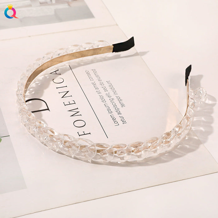 Wholesale chain alloy braided headband JDC-HD-GSQY010 Headband JoyasDeChina transparent white Wholesale Jewelry JoyasDeChina Joyas De China