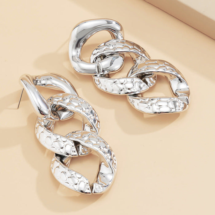 Wholesale Chain CCB Acrylic Earrings JDC-ES-XC333 Earrings 夏晨 silver Wholesale Jewelry JoyasDeChina Joyas De China