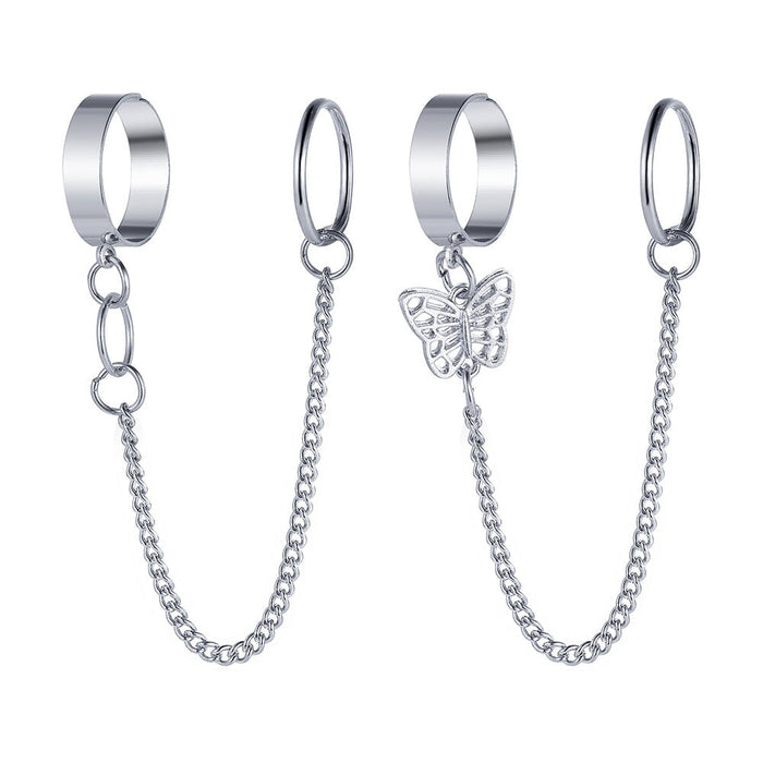 Wholesale Chain Combination Punk Butterfly Alloy Knuckle Ring JDC-RS-F101 Rings 韩之尚 Wholesale Jewelry JoyasDeChina Joyas De China