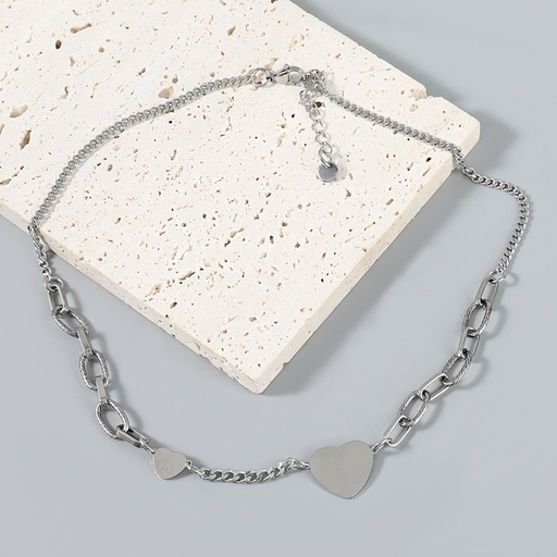 Wholesale chain heart pendant alloy necklaces JDC-NE-JL134 Necklaces JoyasDeChina Wholesale Jewelry JoyasDeChina Joyas De China