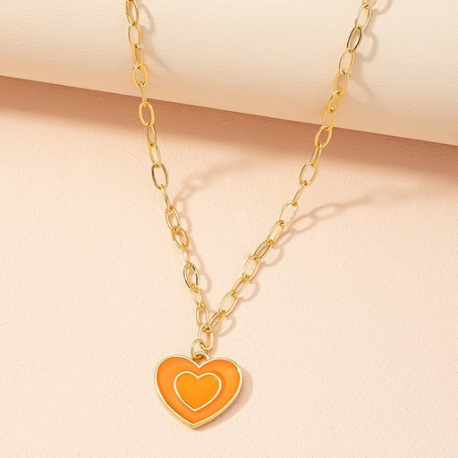 Wholesale chain love heart pendant alloy necklaces JDC-NE-AYN071 necklaces JoyasDeChina Wholesale Jewelry JoyasDeChina Joyas De China