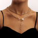 Wholesale chain pearl alloy necklaces JDC-NE-ZW027 necklaces JoyasDeChina Wholesale Jewelry JoyasDeChina Joyas De China