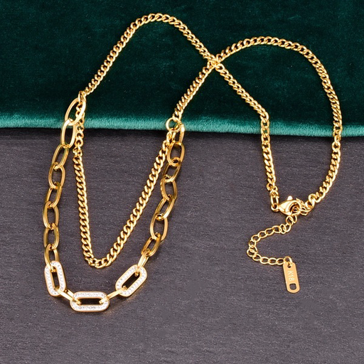 Wholesale chain titanium steel 18K gold plated necklaces JDC-NE-YS018 necklaces JoyasDeChina gold Wholesale Jewelry JoyasDeChina Joyas De China