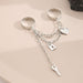 Wholesale chain two finger siamese cross key lock open alloy ring JDC-RS-F080 Rings 韩之尚 Wholesale Jewelry JoyasDeChina Joyas De China