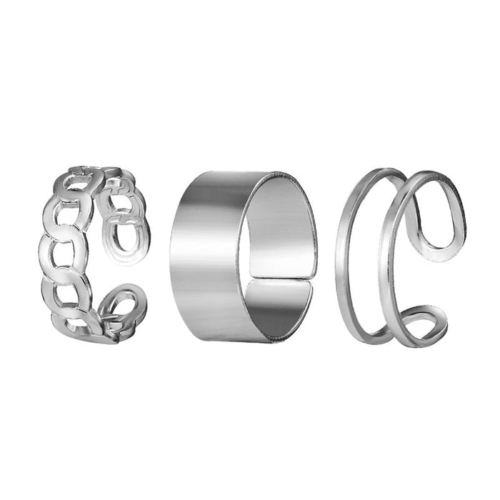 Wholesale chain two finger siamese cross key lock open alloy ring JDC-RS-F080 Rings 韩之尚 5261901 alloy Wholesale Jewelry JoyasDeChina Joyas De China