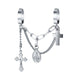 Wholesale chain two finger siamese cross key lock open alloy ring JDC-RS-F080 Rings 韩之尚 55060 alloy Wholesale Jewelry JoyasDeChina Joyas De China