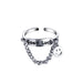 Wholesale chain two finger siamese cross key lock open alloy ring JDC-RS-F080 Rings 韩之尚 55215 alloy Wholesale Jewelry JoyasDeChina Joyas De China