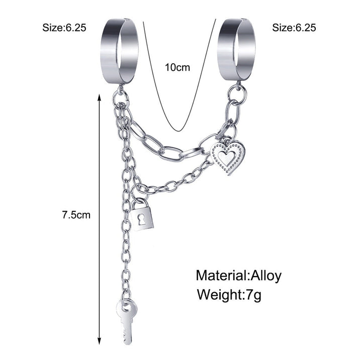Wholesale chain two finger siamese cross key lock open alloy ring JDC-RS-F080 Rings 韩之尚 Wholesale Jewelry JoyasDeChina Joyas De China