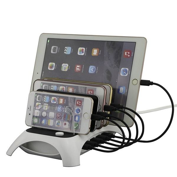 Bulk Jewelry Wholesale Chargers white PC/ABS 5-port charging stand JDC-CG-BXD019 Wholesale factory from China YIWU China
