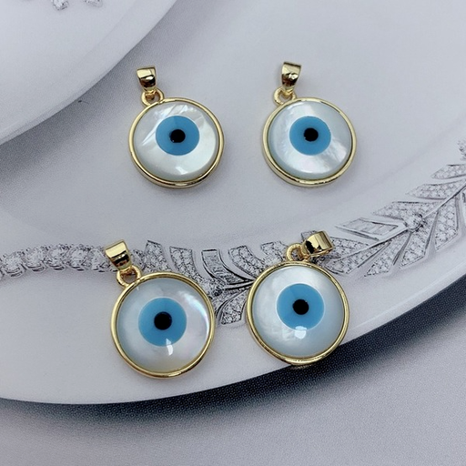 Bulk Jewelry Wholesale Charms Golden Evil Eye Pearl Metal JDC-CS-HC003 Wholesale factory from China YIWU China
