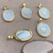 Bulk Jewelry Wholesale Charms Golden Oval white fritillary JDC-CS-HC011 Wholesale factory from China YIWU China
