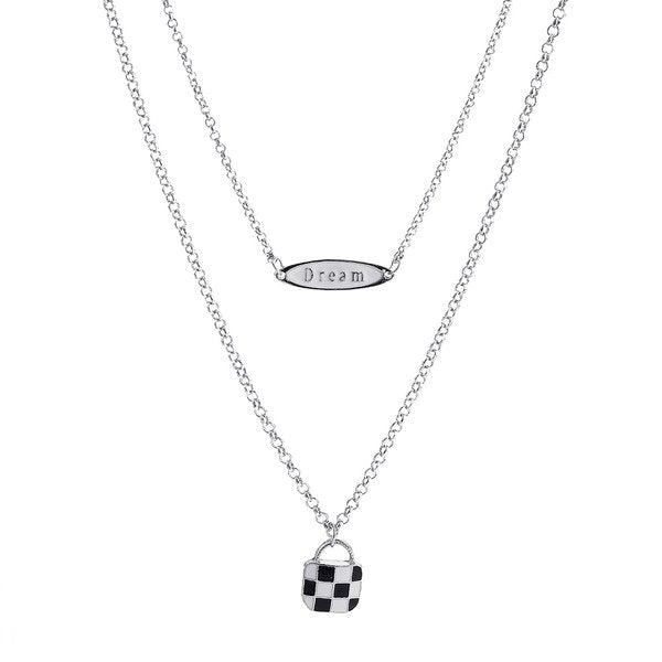 Wholesale checkerboard alloy necklaces JDC-NE-A101 Necklaces 妙雅 Wholesale Jewelry JoyasDeChina Joyas De China