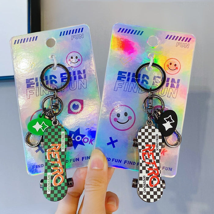 Wholesale Checkerboard Skateboard Alloy Keychain Random One JDC-KC-JiaG001 Keychains 嘉果 Wholesale Jewelry JoyasDeChina Joyas De China