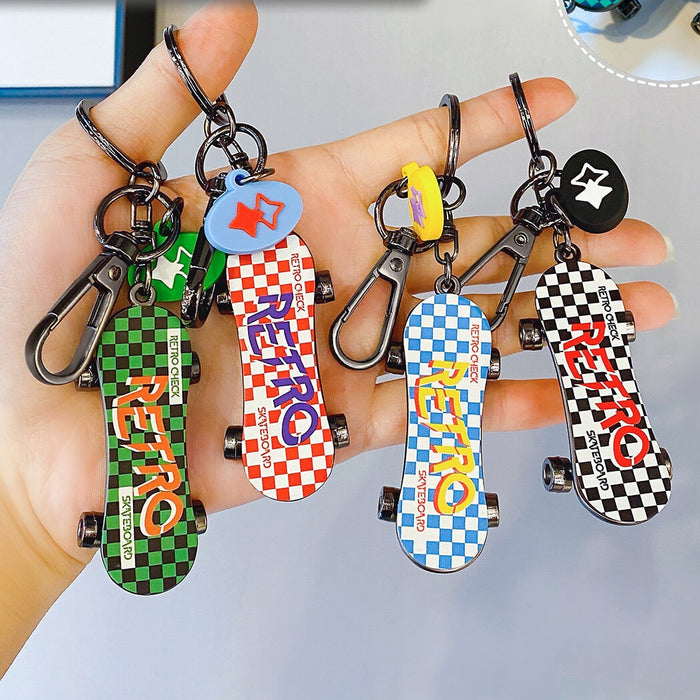 Wholesale Checkerboard Skateboard Alloy Keychain Random One JDC-KC-JiaG001 Keychains 嘉果 Wholesale Jewelry JoyasDeChina Joyas De China