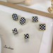 Wholesale checkerboard square round earrings JDC-ES-W371 Earrings JoyasDeChina Wholesale Jewelry JoyasDeChina Joyas De China