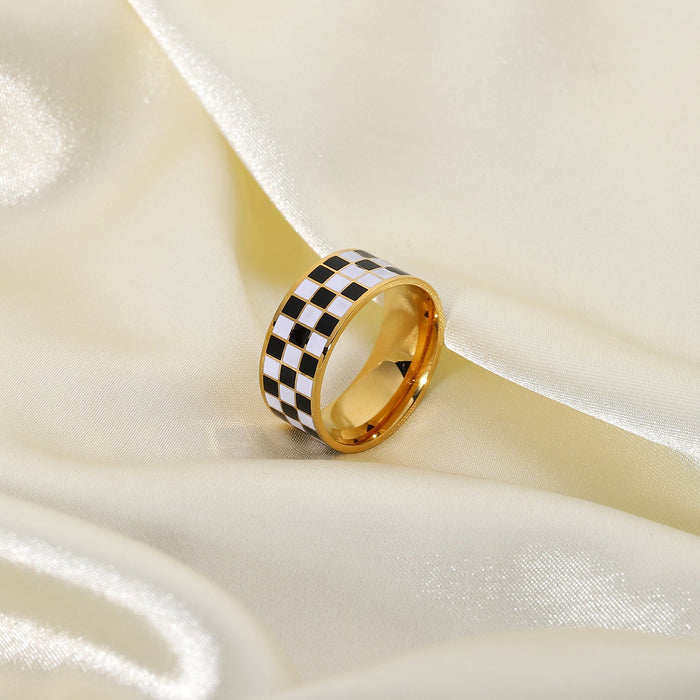 Wholesale Checkered black and white ring jewelry JDC-RS-JD244 Rings JoyasDeChina 201514 6 Wholesale Jewelry JoyasDeChina Joyas De China
