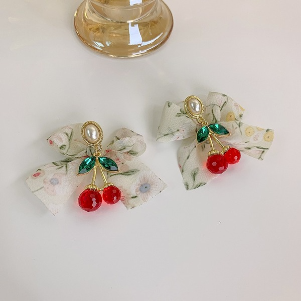 Wholesale cherry alloy earrings JDC-ES-W392 Earrings JoyasDeChina Wholesale Jewelry JoyasDeChina Joyas De China