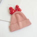 Wholesale children bow solid wool hat JDC-FH-LH016 Fashionhat 旅禾 pink Wholesale Jewelry JoyasDeChina Joyas De China