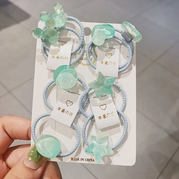 Wholesale children candy color gradient hair cord JDC-HS-YiT002 Hair Scrunchies 亦桐 Green Wholesale Jewelry JoyasDeChina Joyas De China