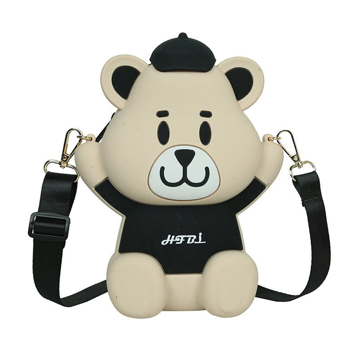 Wholesale children cute silicone bag bear shoulder bags JDC-SD-FJ008 Shoulder Bags JoyasDeChina Khaki Wholesale Jewelry JoyasDeChina Joyas De China