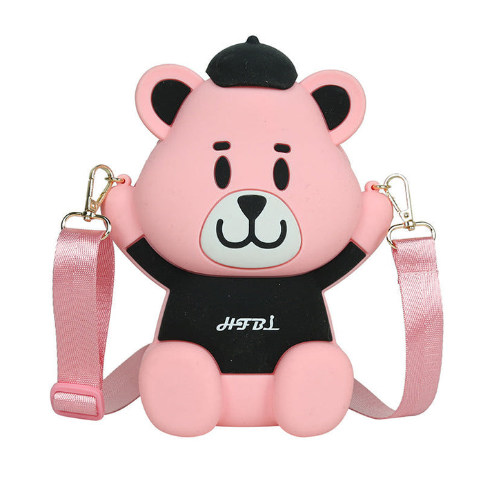 Wholesale children cute silicone bag bear shoulder bags JDC-SD-FJ008 Shoulder Bags JoyasDeChina Pink Wholesale Jewelry JoyasDeChina Joyas De China