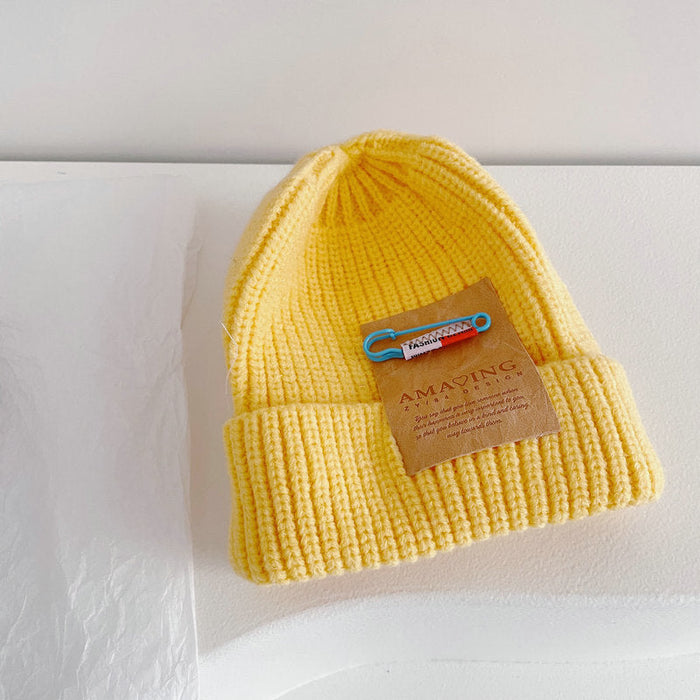 Wholesale children small pin solid wool hat JDC-FH-LH044 FashionHat 旅禾 Bright yellow Wholesale Jewelry JoyasDeChina Joyas De China