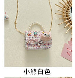 Wholesale Children's Bag Pearl Cotton Linen Chain Messenger Bag JDC-SD-GSHN027 Shoulder Bags 浩纳 white Wholesale Jewelry JoyasDeChina Joyas De China