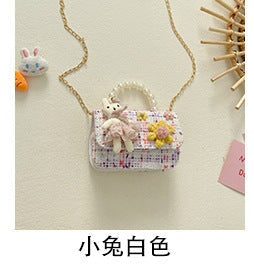 Wholesale Children's Bag Pearl Cotton Linen Chain Messenger Bag JDC-SD-GSHN027 Shoulder Bags 浩纳 white B Wholesale Jewelry JoyasDeChina Joyas De China