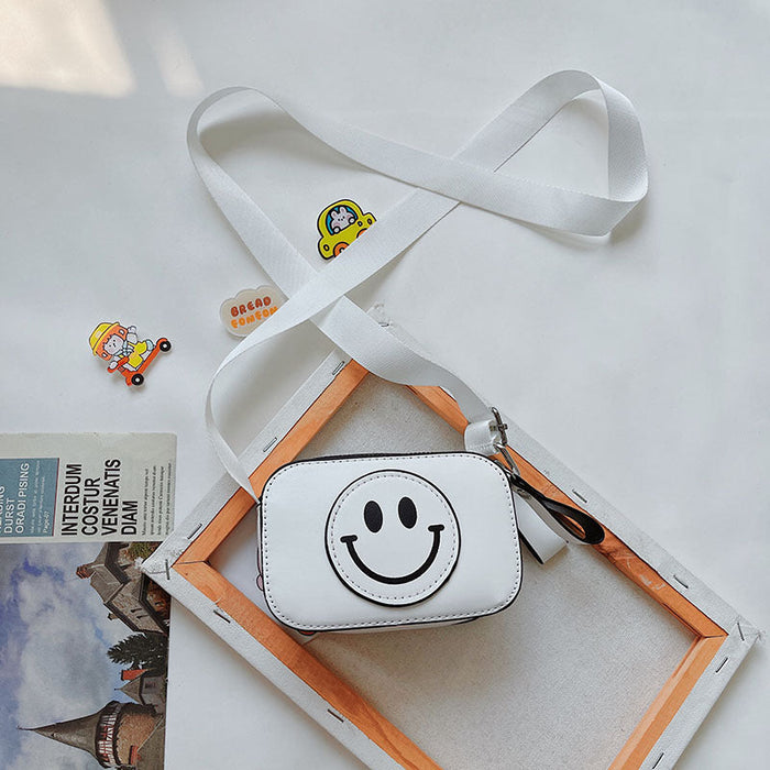 Wholesale Children's Bag PU Leather Shoulder Bag JDC-SD-JiaQ082 Shoulder Bags 家庆 Smiley white Wholesale Jewelry JoyasDeChina Joyas De China