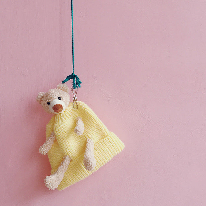 Wholesale children's bear wool hat JDC-FH-LH062 FashionHat 旅禾 Goose yellow Wholesale Jewelry JoyasDeChina Joyas De China
