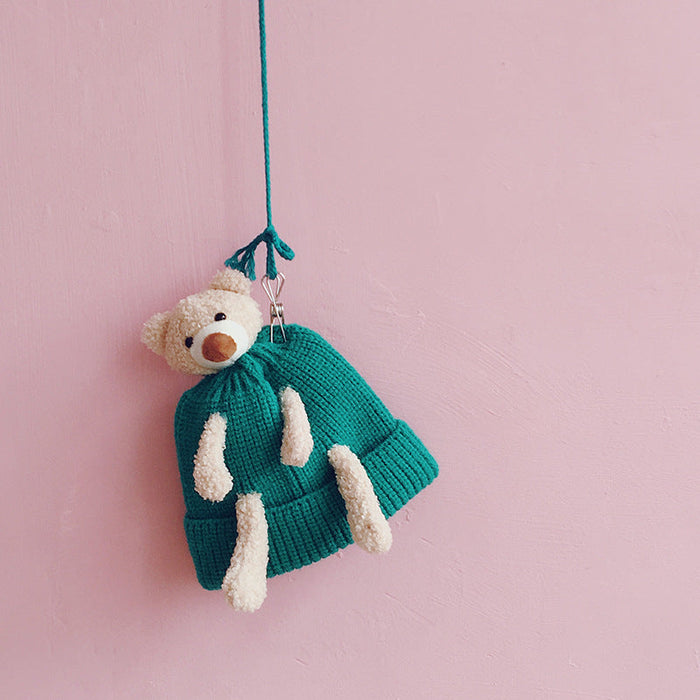 Wholesale children's bear wool hat JDC-FH-LH062 FashionHat 旅禾 green Wholesale Jewelry JoyasDeChina Joyas De China